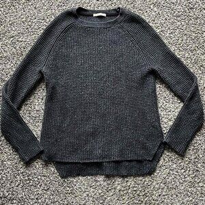 Gray Marine Layer Waffle Knit Womens Small Sweater, Chunky Fall Pullover